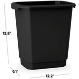 Studio Rectangular Wastebasket - Black, 14 L
