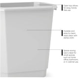 Studio Rectangular Wastebasket - White, 14 L