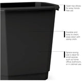 Studio Rectangular Wastebasket - Black, 14 L