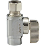 1/2" Female Solder x 3/8" Outside Diameter Compression Brass Straight Supply Stop Valve - Plated