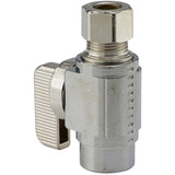 1/2" Female Solder x 3/8" Outside Diameter Compression Brass Straight Supply Stop Valve - Plated