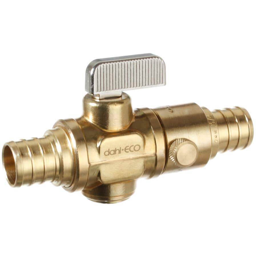 3/4" PEX x PEX Straight Stops & Isolation Valve with Drain
