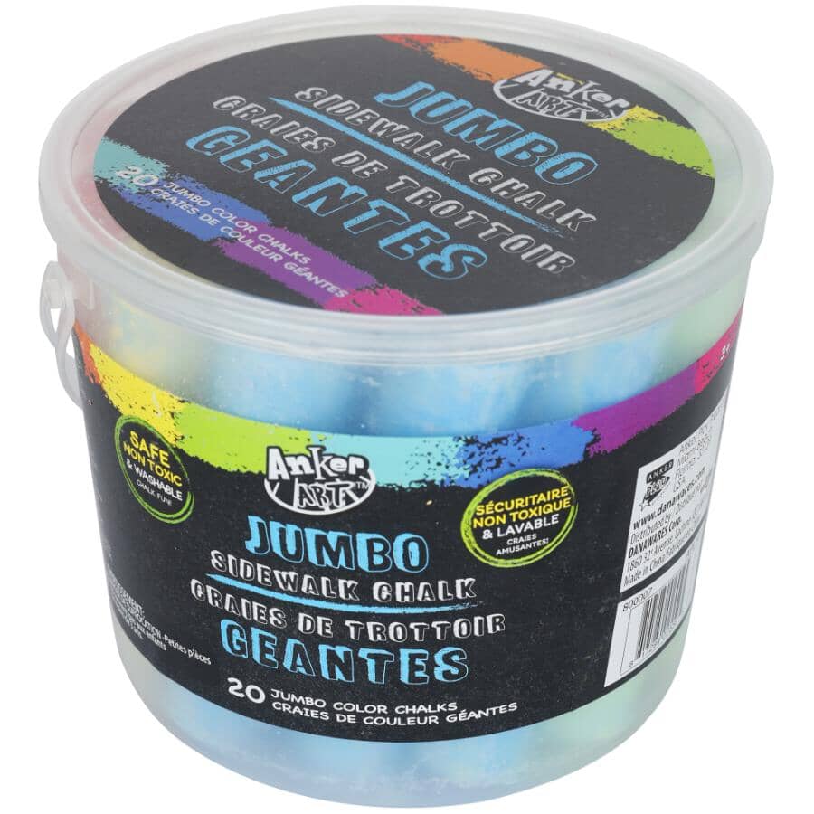 Jumbo Sidewalk Chalk Bucket - 20 Pack
