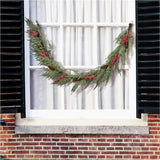 6' Mixed Garland - with Red Berries & Pinecones