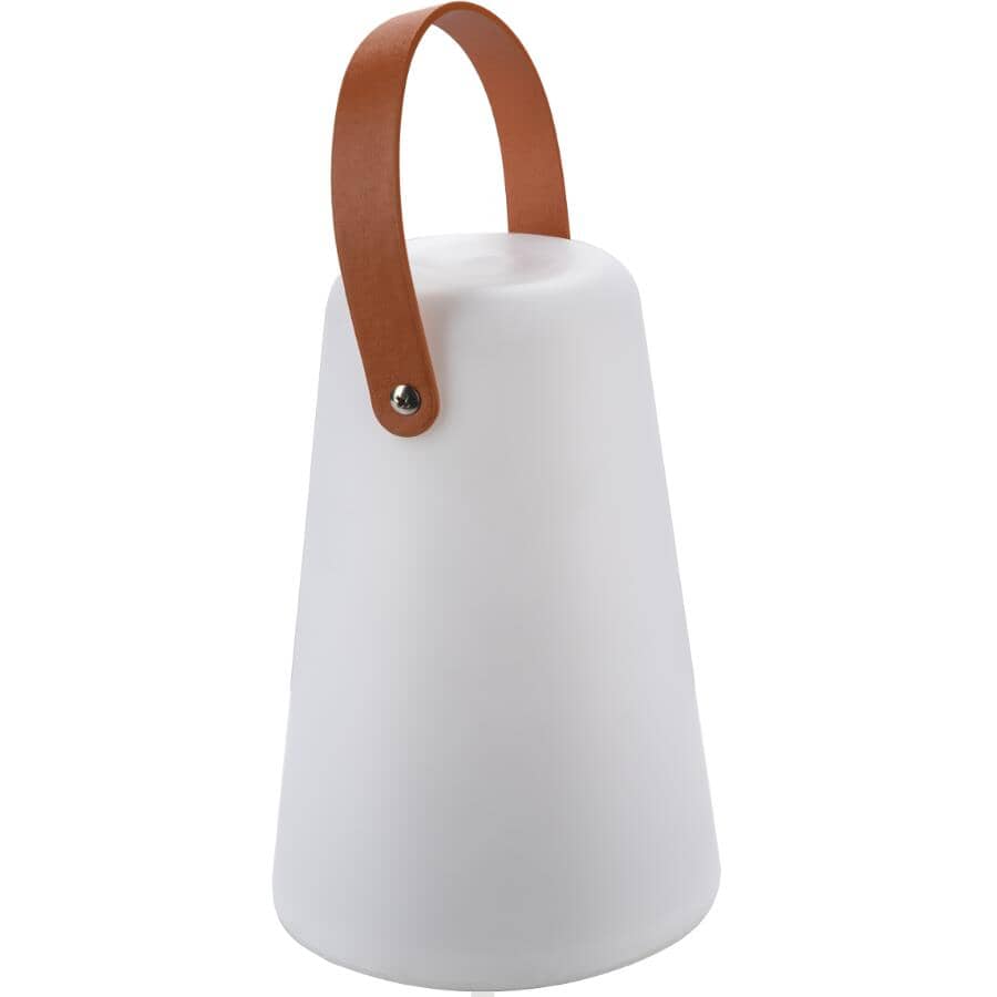 8.25" Battery Operated Plastic LED Lantern with Frosted White Casing - Warm White