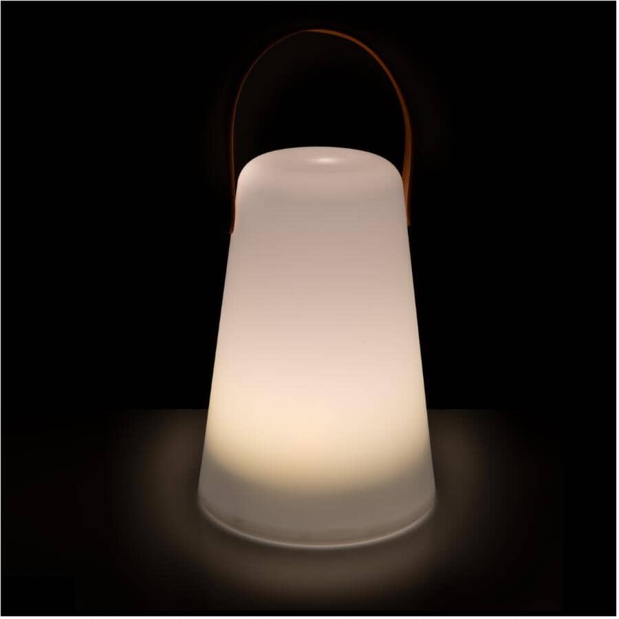 8.25" Battery Operated Plastic LED Lantern with Frosted White Casing - Warm White
