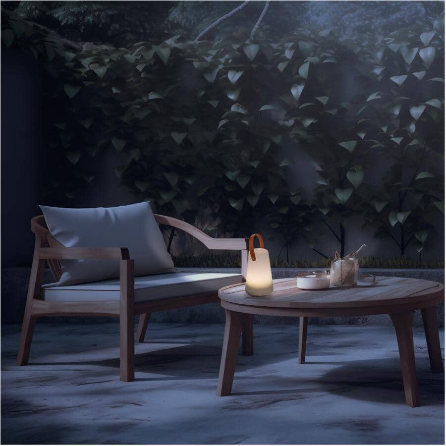 8.25" Battery Operated Plastic LED Lantern with Frosted White Casing - Warm White