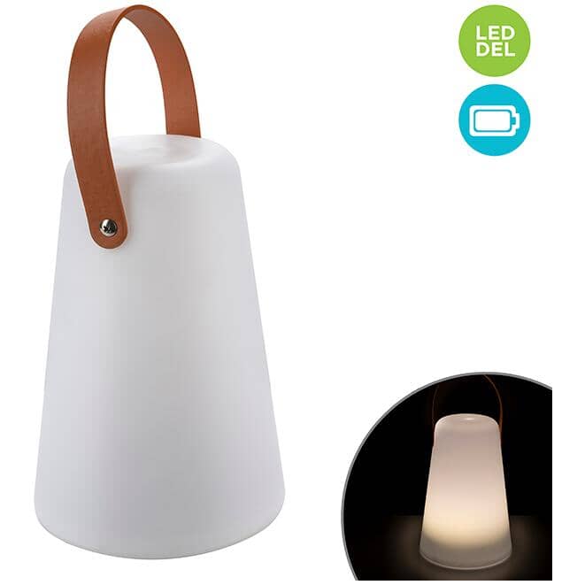 8.25" Battery Operated Plastic LED Lantern with Frosted White Casing - Warm White