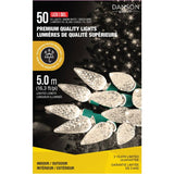 C6 Light Set with Green Wire - Warm White, 50 LEDs