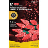 C6 Light Set with Green Wire - Red, 50 LEDs