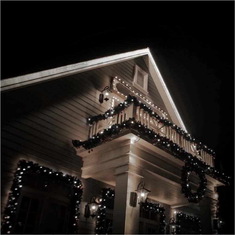 C6 Light Set with Green Wire - Pure White, 50 LEDs