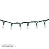 C6 Light Set with Green Wire - Pure White, 50 LEDs