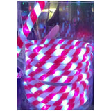 LED Round Rope Light - Candy Cane Stripe, 15'