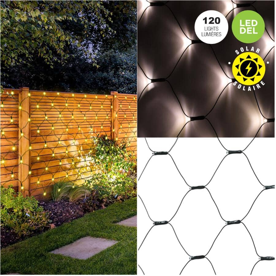 Solar Net Light Set with Dual Function - 120 Warm White LEDs