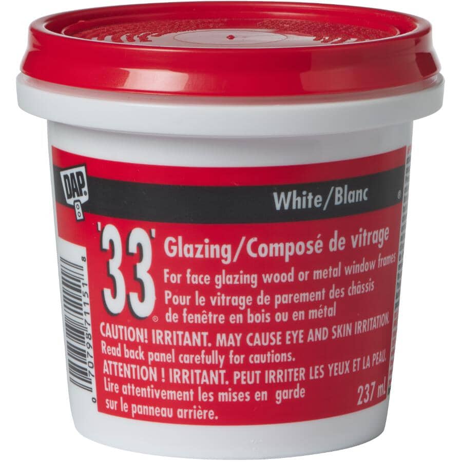 33 Window Glazing Compound - White, 237 ml