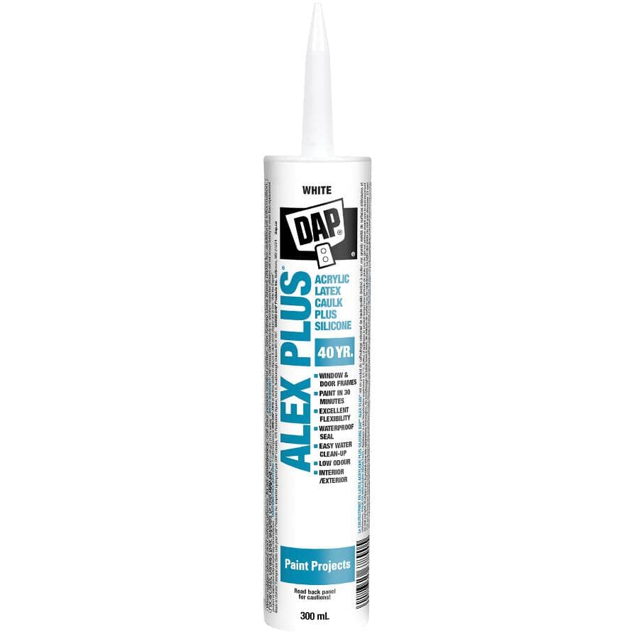 Alex Plus Acrylic Latex Caulk Plus Silicone - Brilliant White, 300 ml