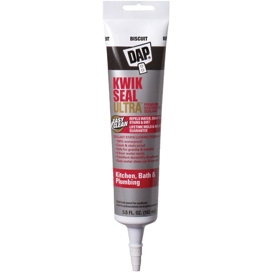 Kwik Seal Ultra Kitchen, Bath & Plumbing Acrylic Caulking - Biscuit, 162 ml