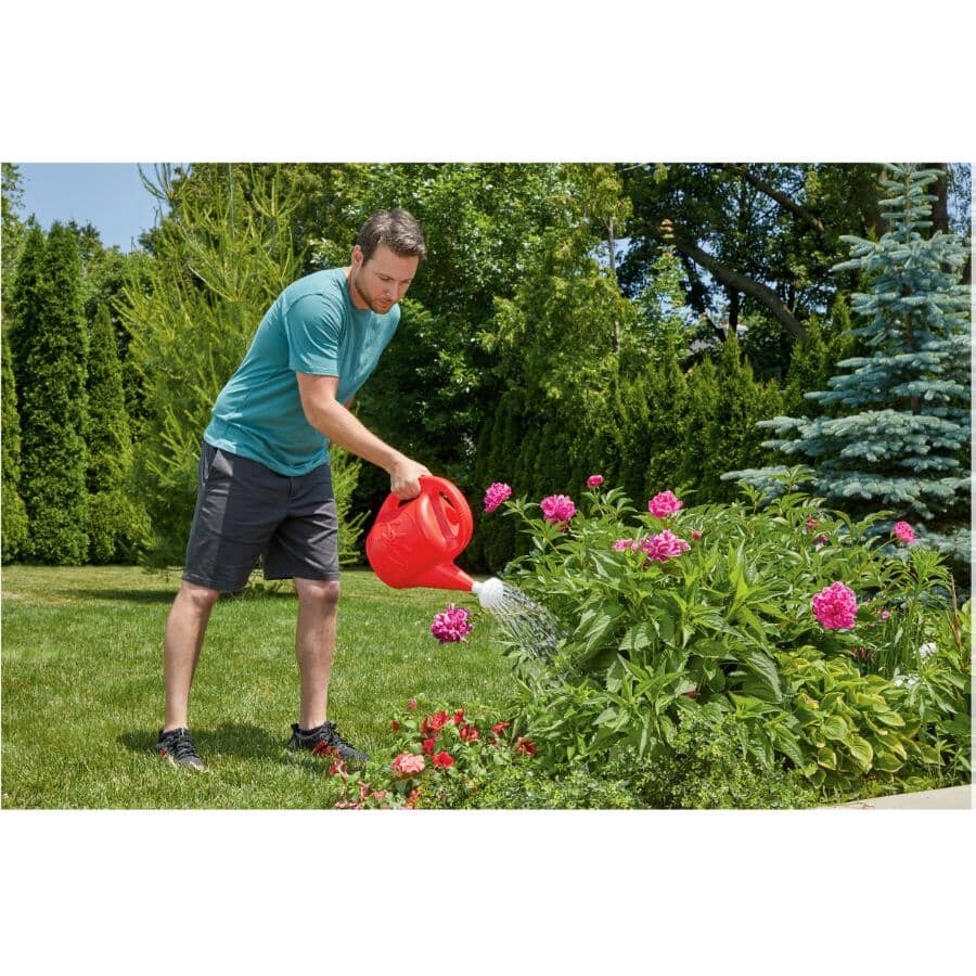 Plastic Watering Can - Red, 7.6 L