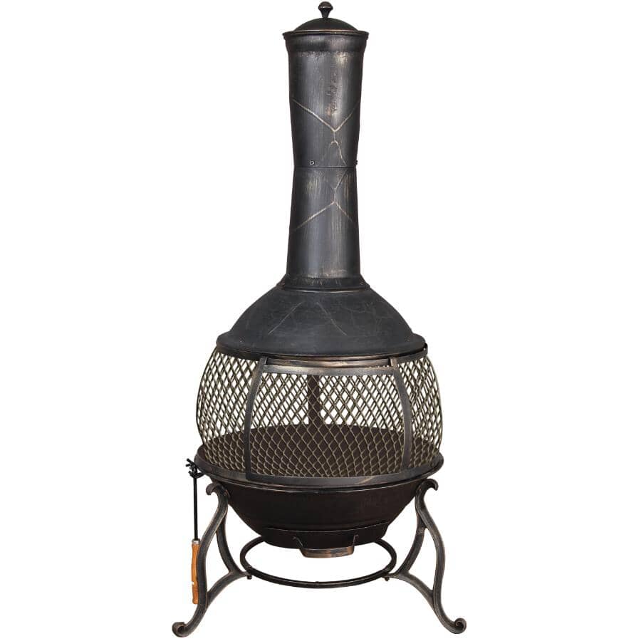 24" Steel Wood Burning Chiminea Outdoor Fireplace