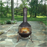 24" Steel Wood Burning Chiminea Outdoor Fireplace
