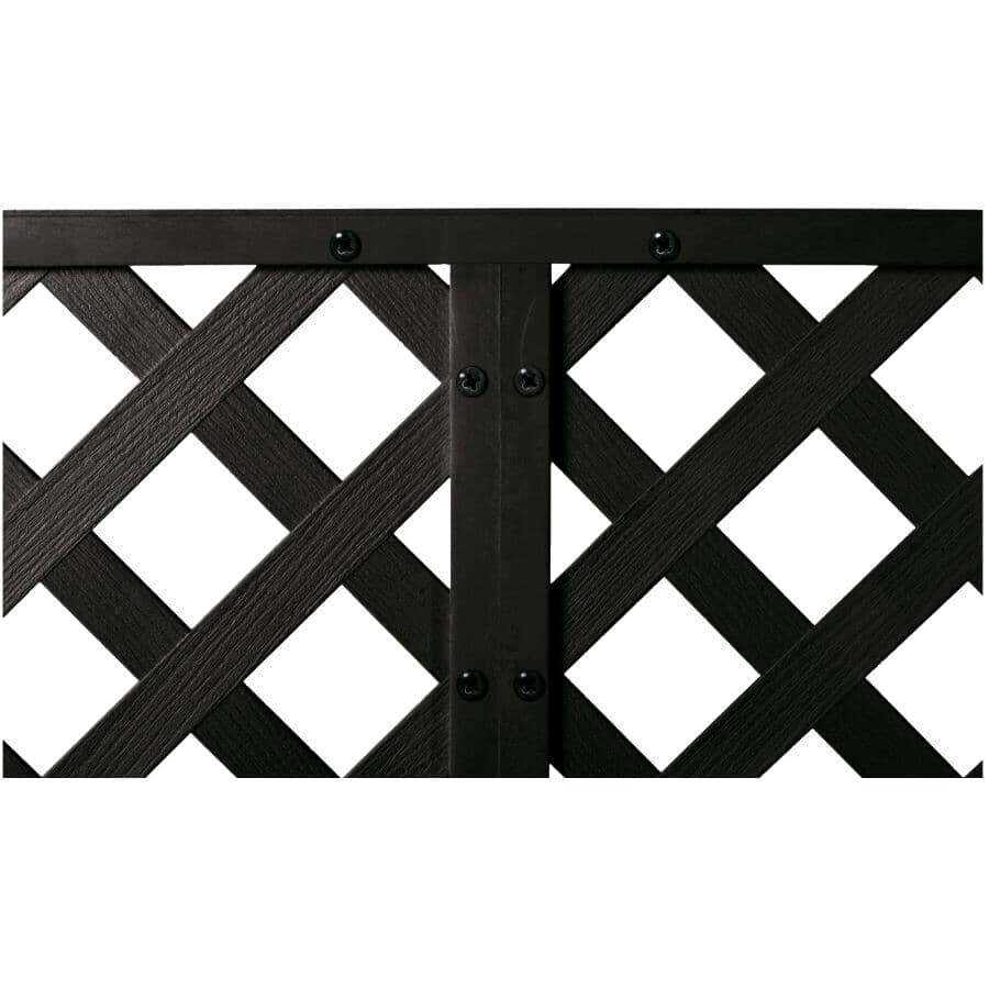 4' x 8' Black Classic Ultra Light Vinyl Lattice