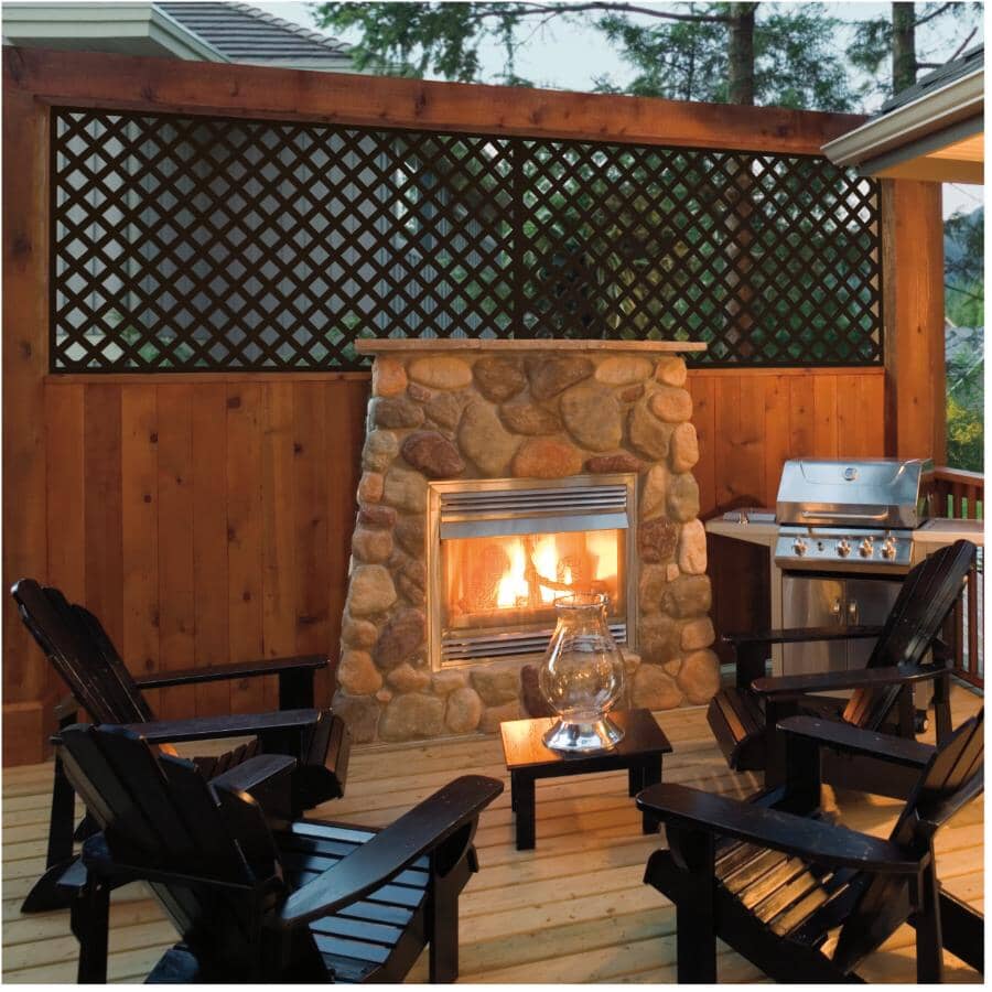 4' x 8' Black Classic Ultra Light Vinyl Lattice