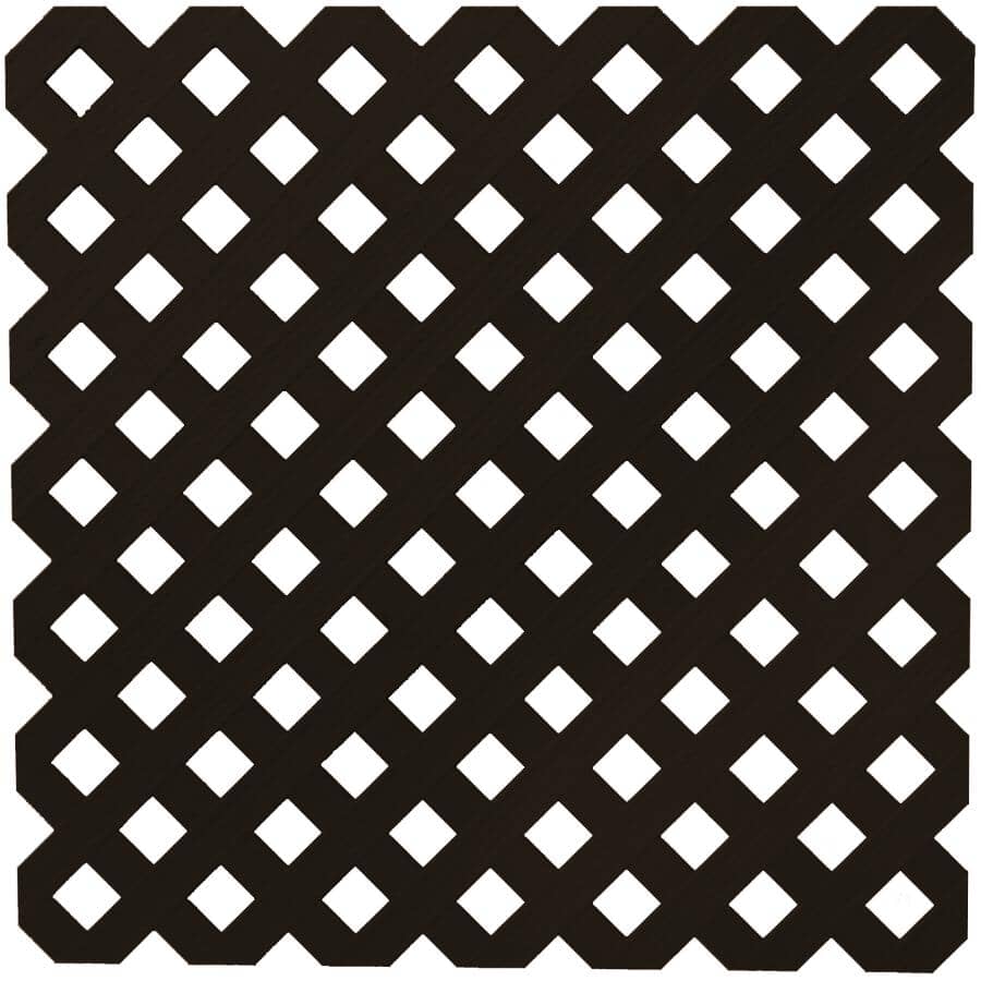 4' x 8' Diamond Vinyl Privacy Lattice - Black