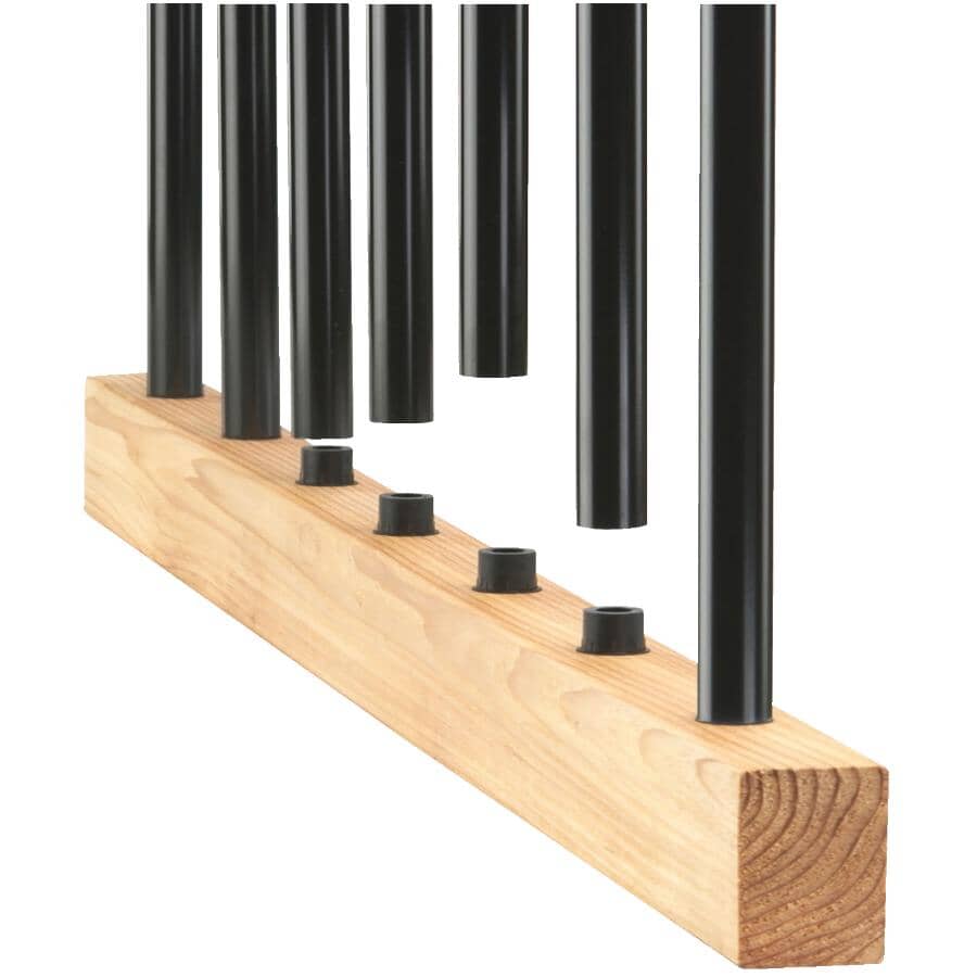 Straight Black Baluster Connectors - 20 Pack