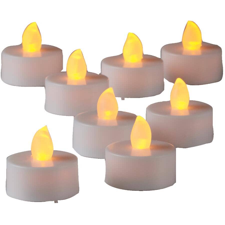 LED Tealight Candles - White, 8 Pack