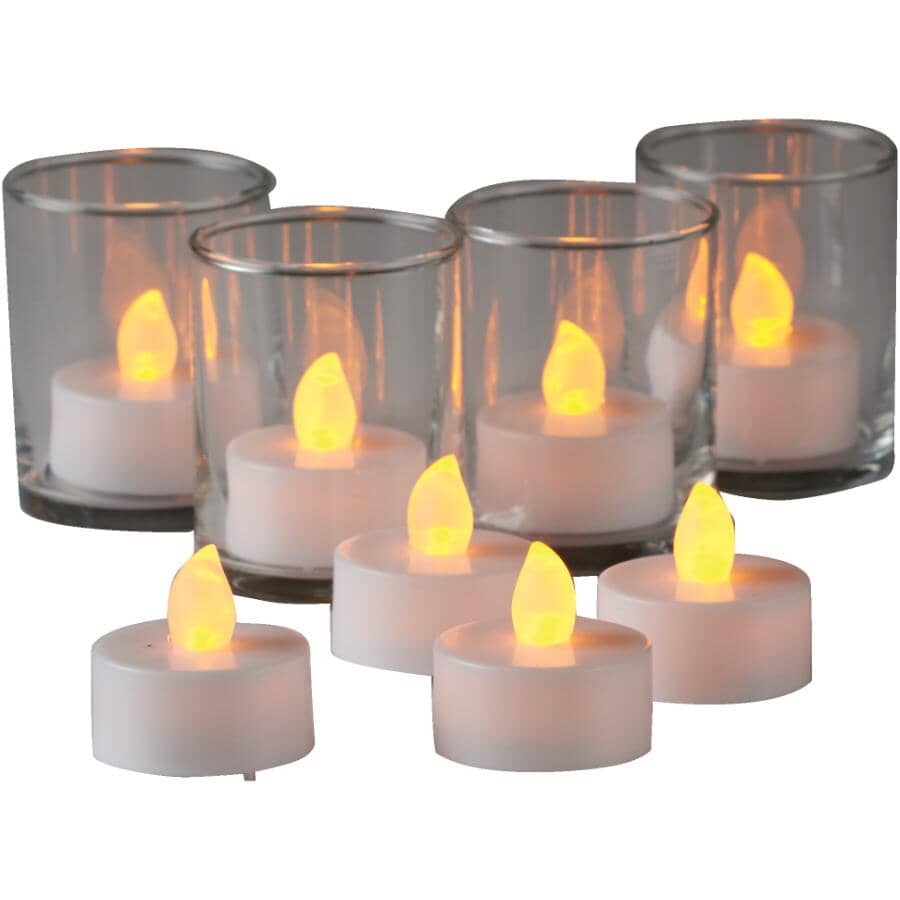 LED Tealight Candles - White, 8 Pack