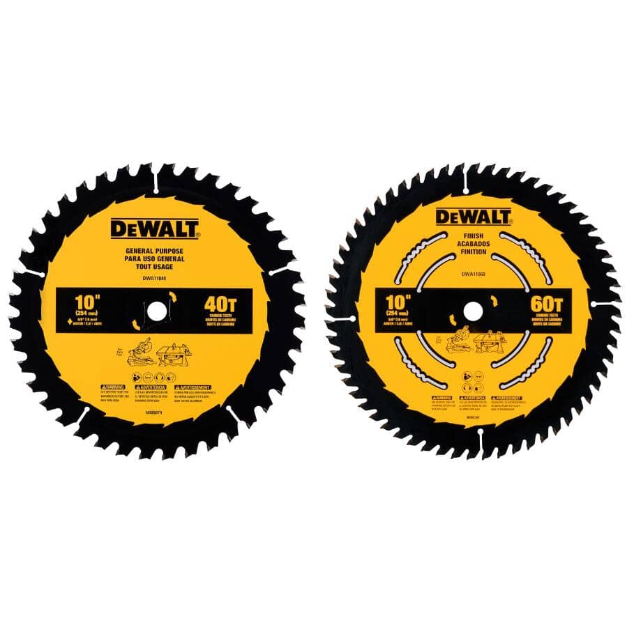 10" Circular Saw Blade Set - 40 Tooth & 60 Tooth, 2 Pack