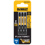 2.25" FlexTorq #2 Phillips Impact Rated Power Bits - 3 Pack