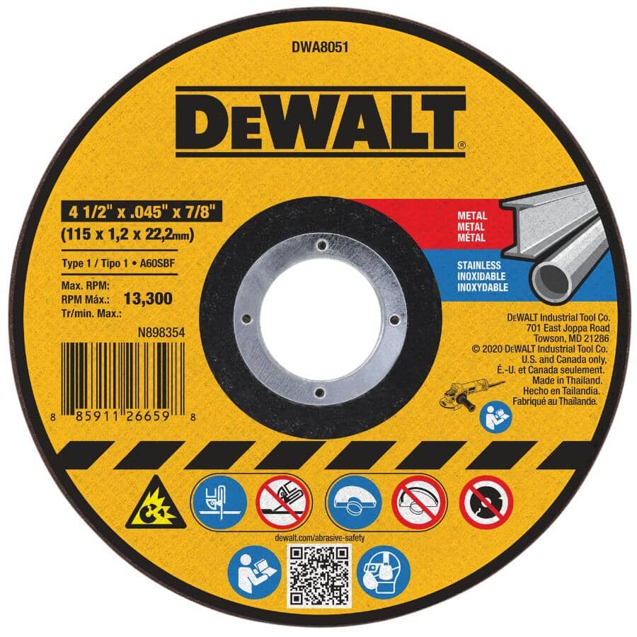 4-1/2" x 0.045" x 7/8" Metal Cut-Off Wheel