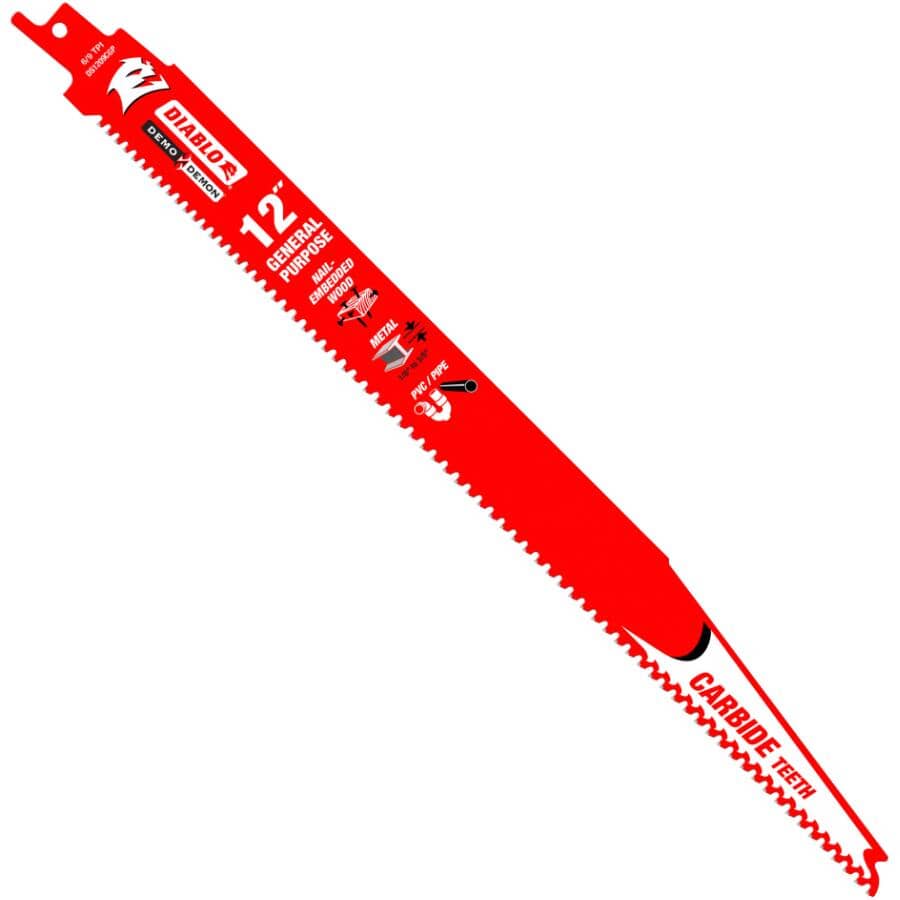 12" 6/9 Tooth General Purpose Carbide Tip Reciprocating Saw Blade