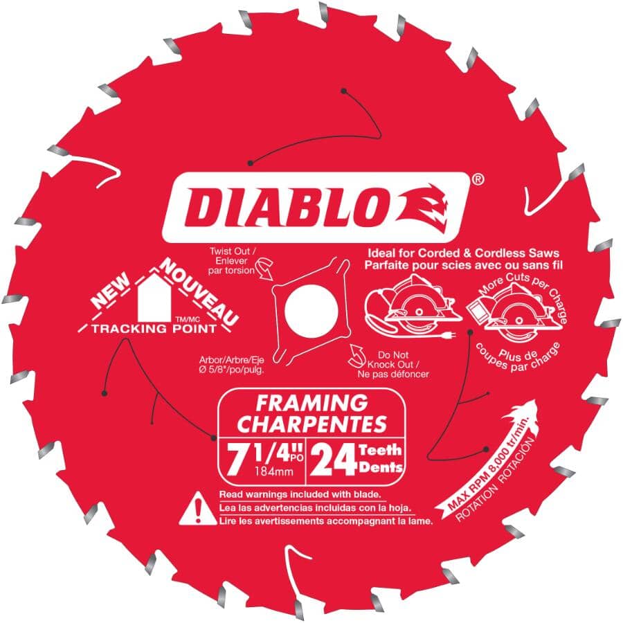 7-1/4" 24 Tooth Carbide Framing Circular Saw Blade