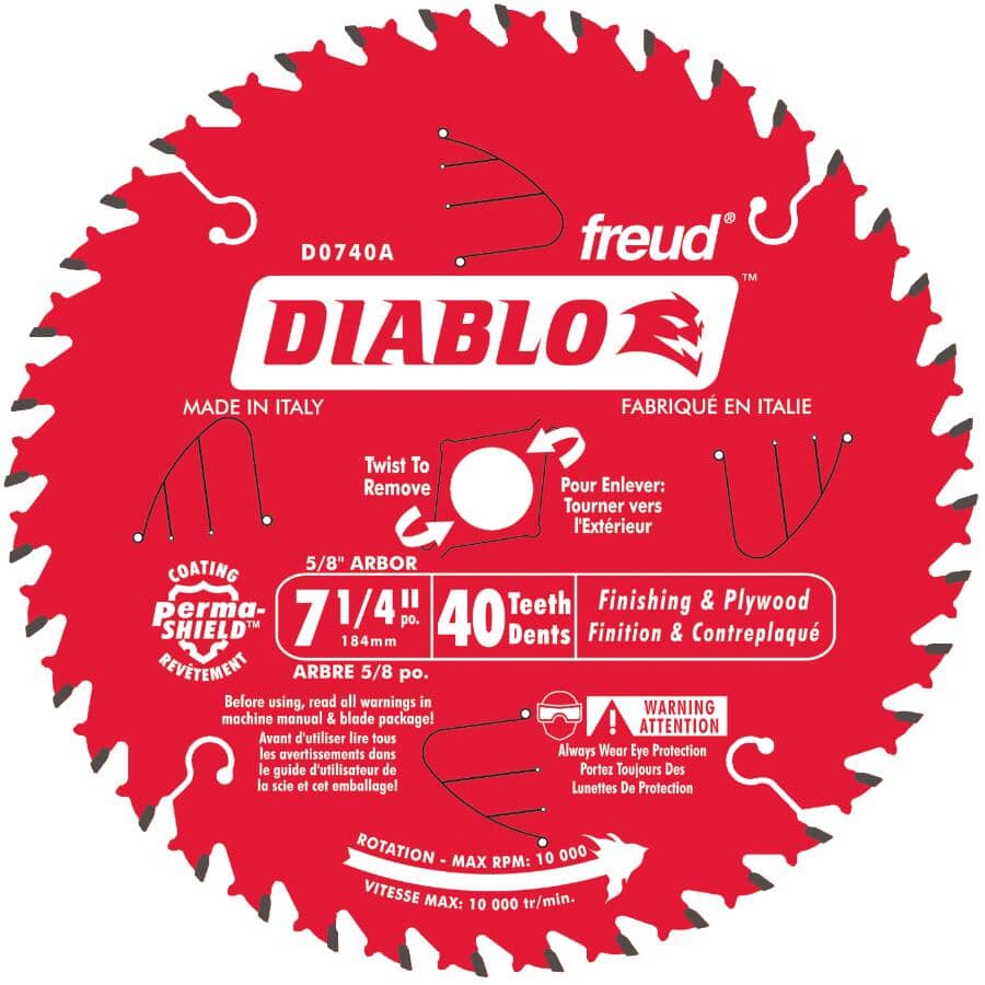 7-1/4" 40 Tooth Carbide Finishing Circular Saw Blade