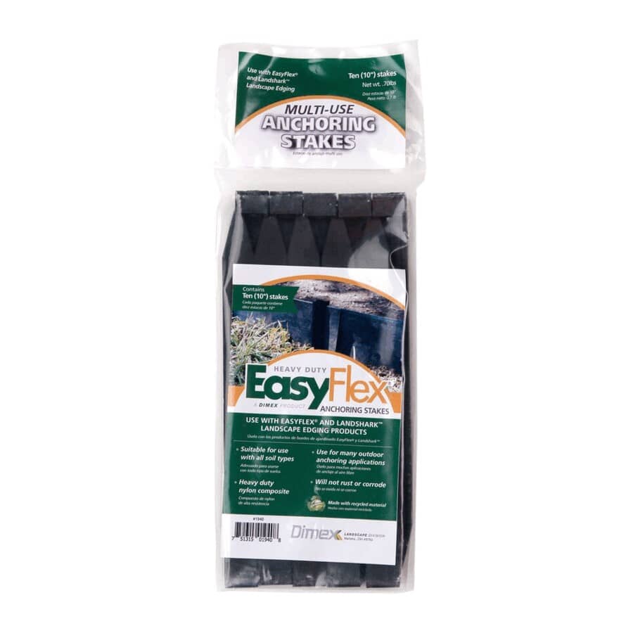 10 Pack 10" Nylon/Plastic Lawn Edging Stakes