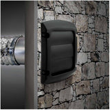 4" Louvered Vent Hood - with Tail, Black