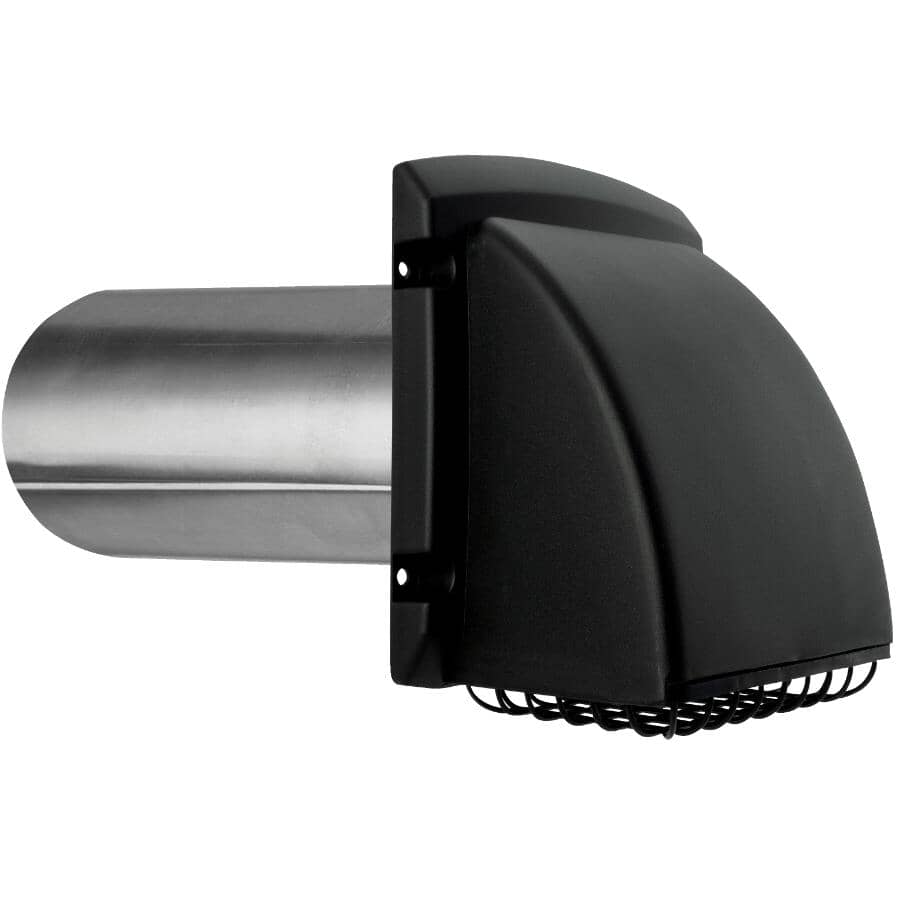 4" Promax Vent Hood - with Tail, Black