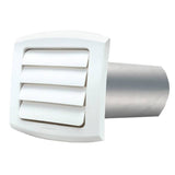 5" Louvered White Vent Hood, with Tailpiece
