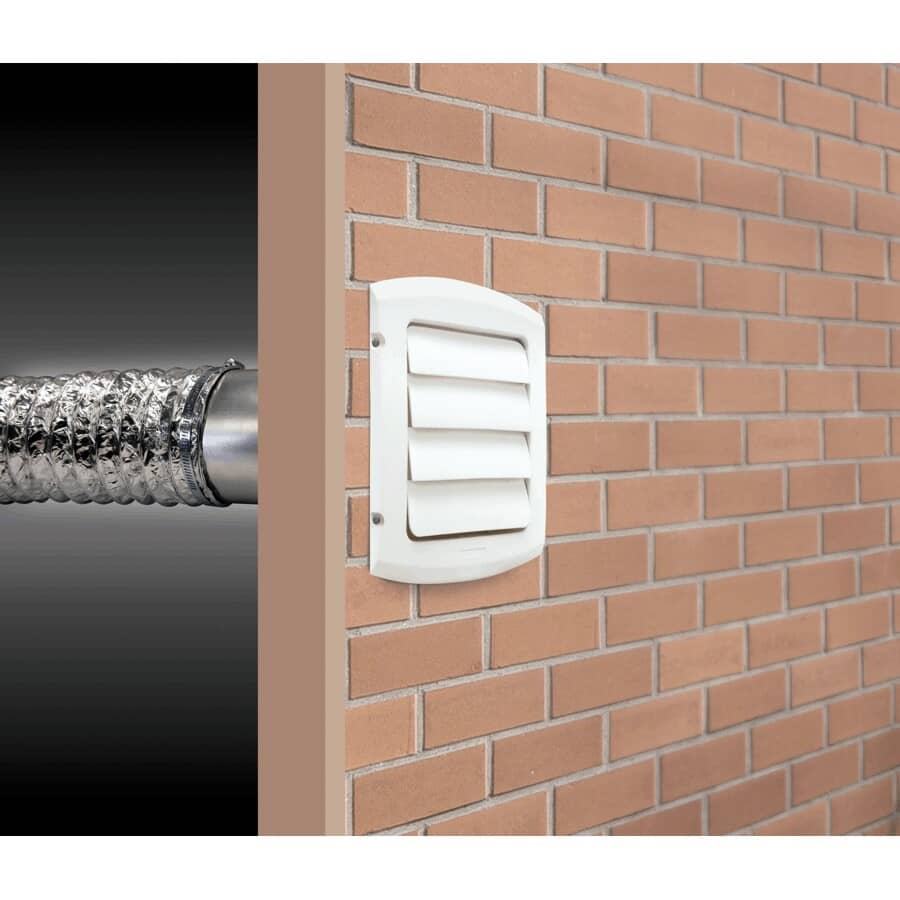 5" Louvered White Vent Hood, with Tailpiece