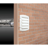 5" Louvered White Vent Hood, with Tailpiece