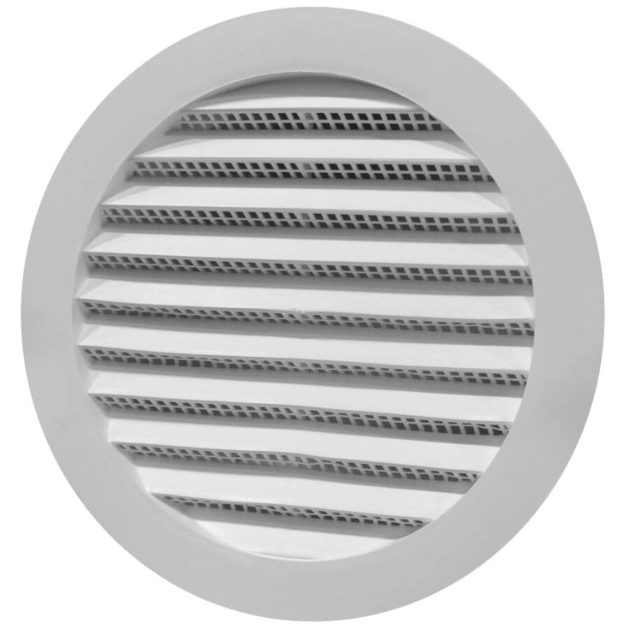 6" Round White Plastic Mini Soffit Vent