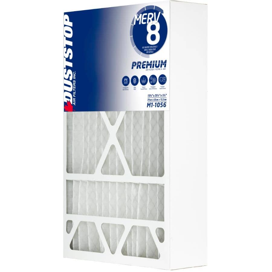 5-1/4" x 25-1/2" x 15-3/8" Pleated Furnace Filters - MERV 8