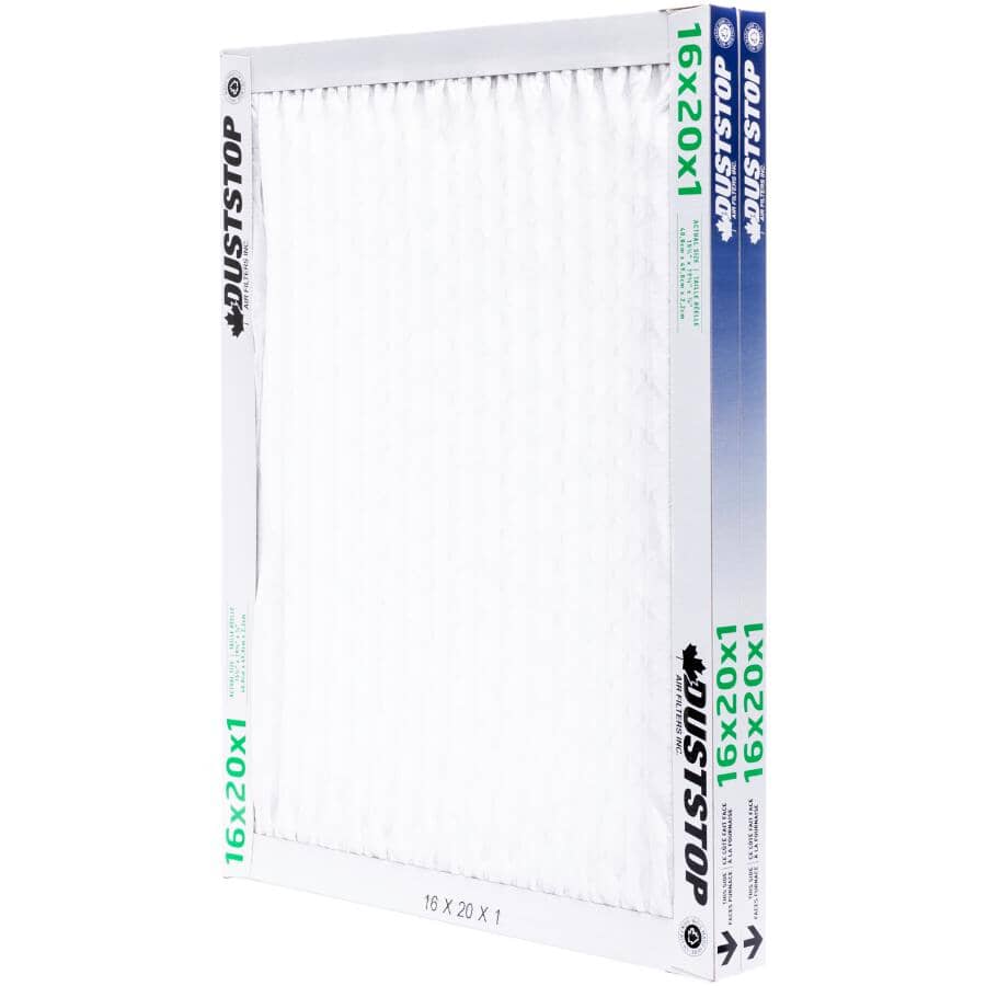 Pleated Furnace Filters - 1" x 16" x 20", 2 Pack