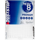 Pleated Furnace Filters - 1" x 15" x 20", 2 Pack