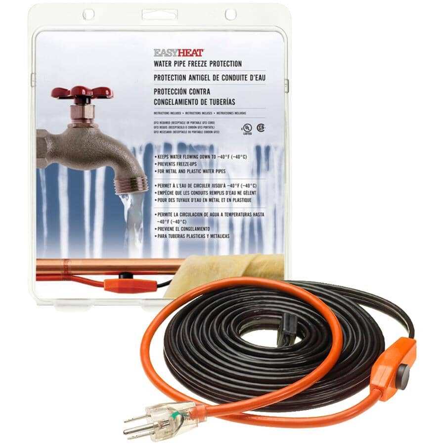 Pipe Heating Cable - with Automatic Thermostat, 15'