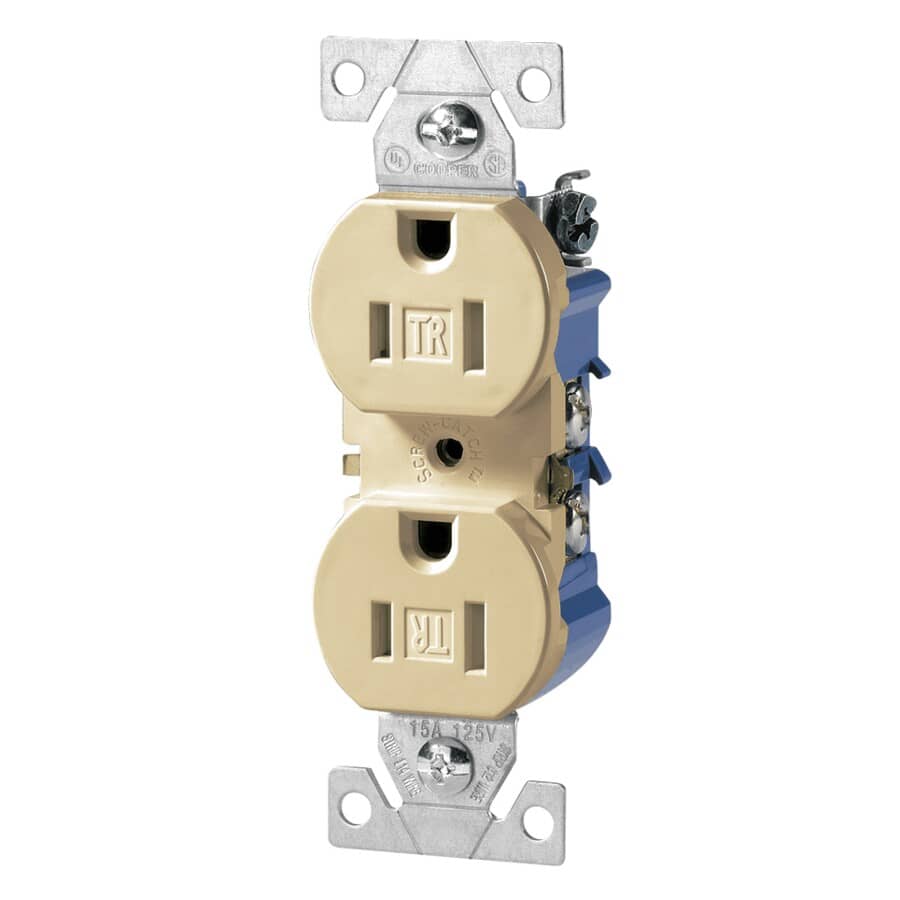 15 Amp Ivory Tamper Resistant Duplex Receptacle