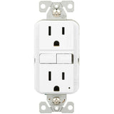 15 Amp Slim White Self Test Tamper Resistant GFI Receptacle