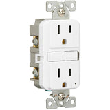 15 Amp Slim White Self Test Tamper Resistant GFI Receptacle
